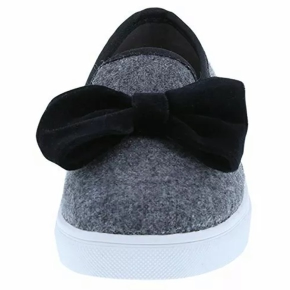 Brash Grey Bow Slip-On Shoes Sneakers 3 - Picture 3 of 5